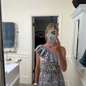 Elegant One-Shoulder Floral Dress